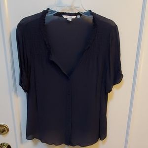 Navy short sleeve blouse